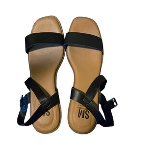 Steve Madden Womens Wedge Black Sandals New Sz 10